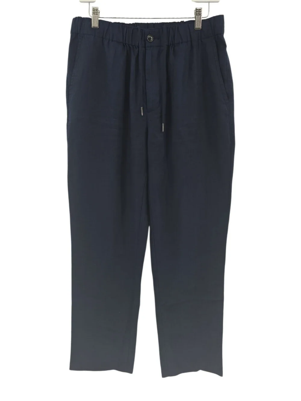 Quince NWOT 100% Linen Pant Size Medium in Navy Drawstring Waist Straight Leg